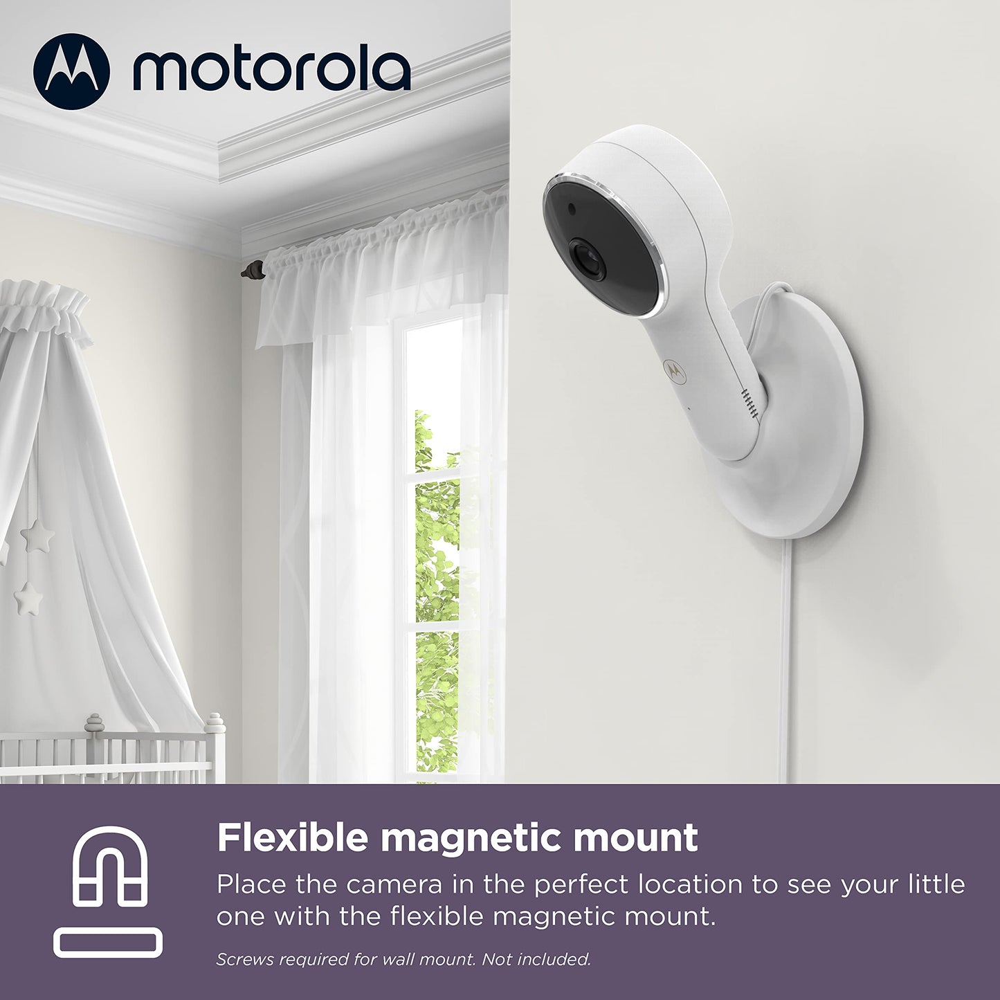Motorola Baby Monitor Vm65-5' Wifi Video Baby Monitor With Camera Hd 1080P - Connects To Smart Phone App, 1000Ft Long Range, Tw