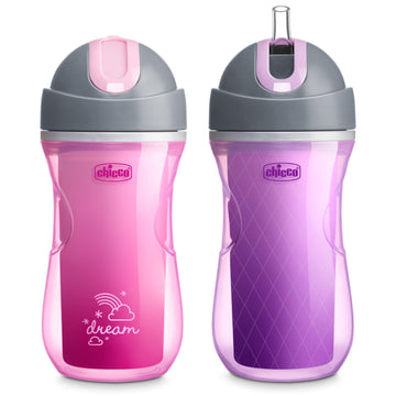 Chicco 9Oz. Double-Wall Insulated Flip-Top Sippy Cup With Silicone Straw And Spill-Free Lid | Top-Rack Dishwasher Safe Easy To H