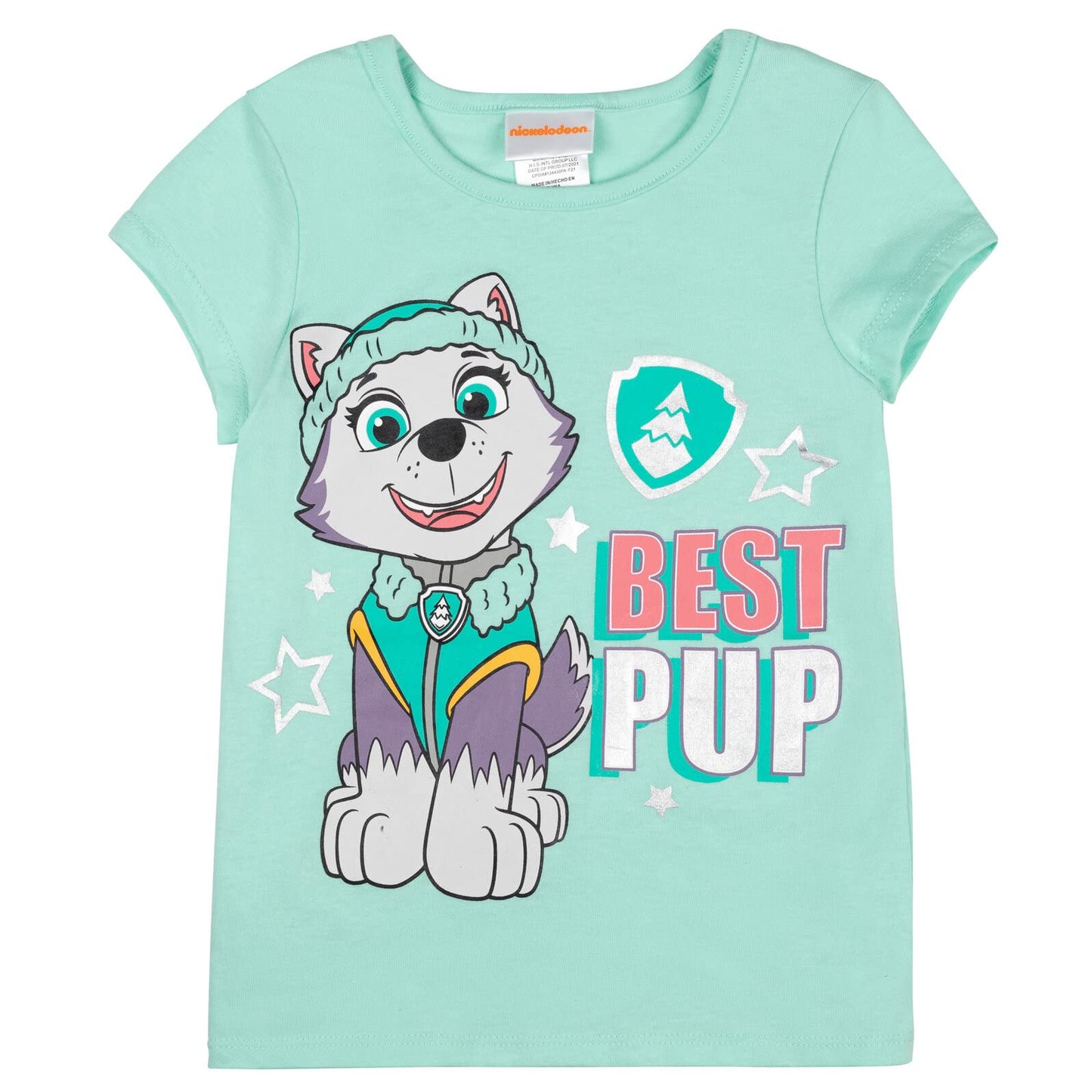 Paw Patrol Everest Toddler Girls Cosplay Costume T-Shirt Mesh Skirt Tulle Cape And Mask 4 Turquoise 5T
