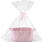 Happyiren Gift Basket with Gift Wrap Cellophane Bag and Ribbons for Birthday Baby Shower Birthday Raffle Burr- Woven Storage Bas