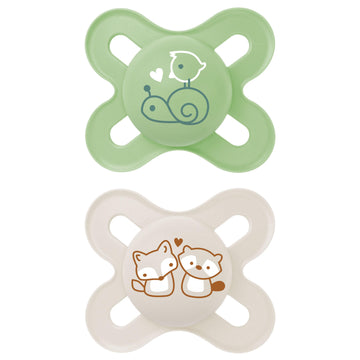 Mam Original Start Newborn Baby Pacifier, Best Pacifier For Breastfed Babies, Sterilizer Case, Unisex, 0-3 Months, 2 Count (Pack