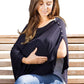 Byrd & Blume Maternity Nursing Cover Breathable Lightweight Breastfeeding Cover Wrap Shawl Scarf Poncho Full 360 (Navy, One Size
