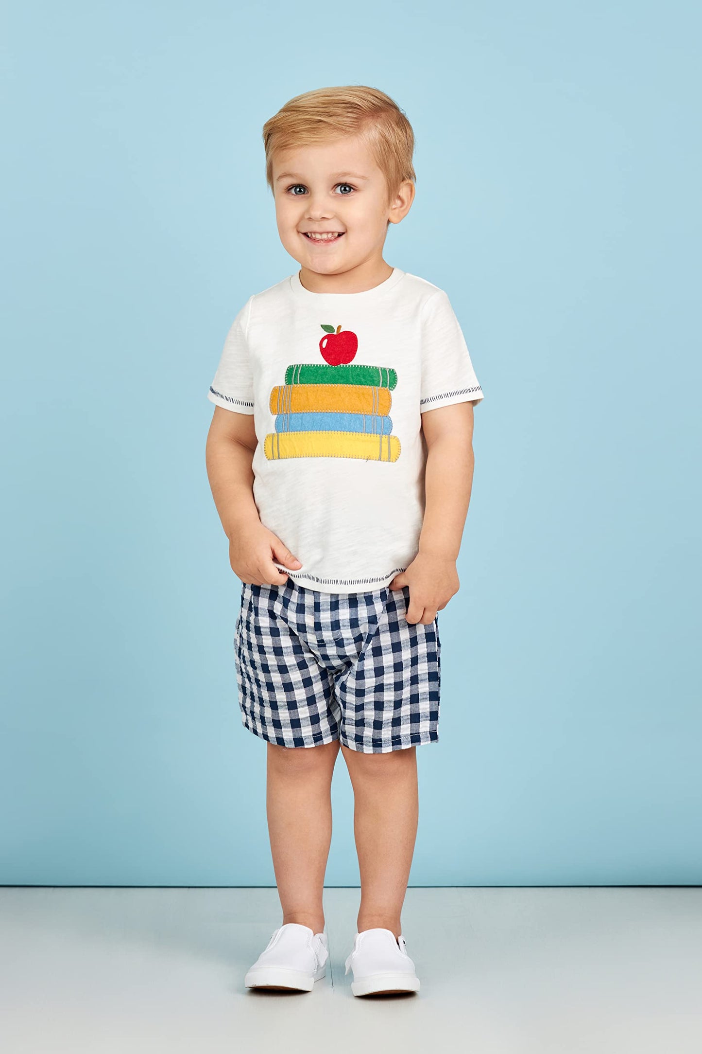Mud Pie Baby Boys T-Shirt Mud Pie Back To School Toddler Boy T Shirt And Short Set, Boy, Small 12-18M Us