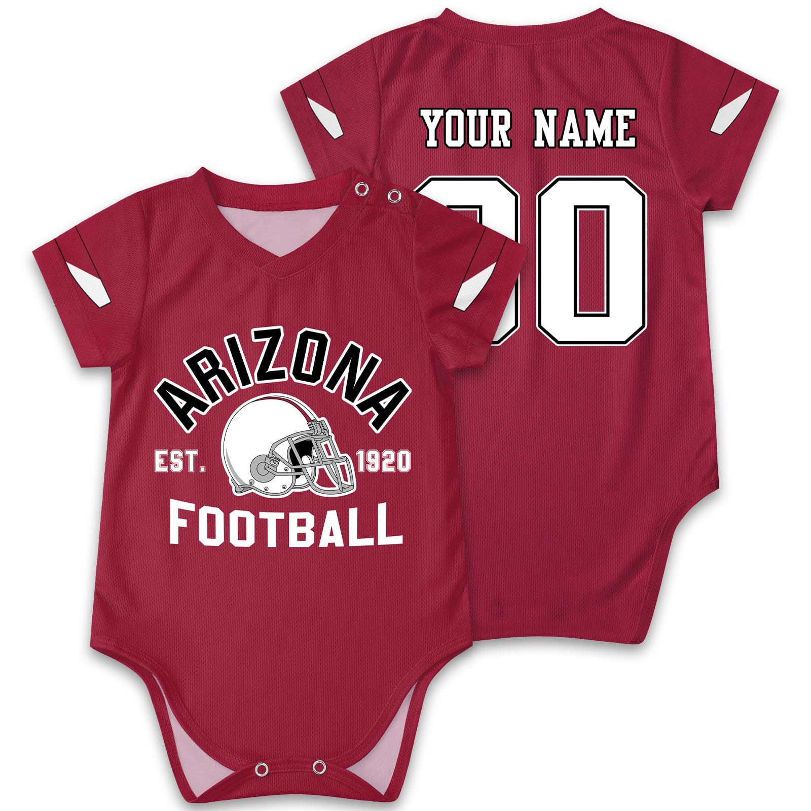 OAOANS Arizona Baby Clothes Custom Name Number Personalized Football Baby Jersey Clothing Newborn Toddler Apparel 0-24 Months Gi