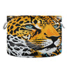 Canvas Storage Organizer Bin, Cute Cheetah (4) Storage Basket Laundry Hamper with Handle for Clothes Playroom Decor, Large, 20 i
