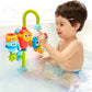 Yookidoo Bay Bath Toddler Toys (Ages 1-3) - 3 Stackable Cups, Spinning Gears, Hose & Spout for Water Play - Mold Free - Suction