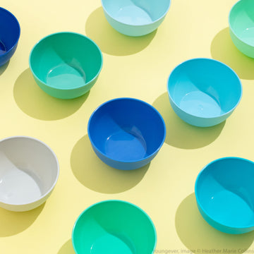 Youngever 54 Pcs Plastic Kids Dinnerware Set Of 9 In 9 Coastal Colors, Toddler Dining Set, Cups, Kids Plates, Kids Bowls, Flatwa