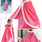 Party Chili Fur Princess Cape Fur Hooded Cloaks Costume For Girls Dress Up Pink 8-10 Years(140Cm)