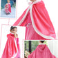 Party Chili Fur Princess Cape Fur Hooded Cloaks Costume For Little Girls Dress Up Pink 3-4 Years(110Cm)