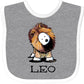 Inktastic Leo Lion Westie Baby Bib Heather And White - Kiniart 5E53