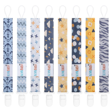 Alvababy Baby Pacifier Clips For Girls Pacifier Universal Holder Leash Pacifier Clip Binky Holder 8 Pack 8Dp12