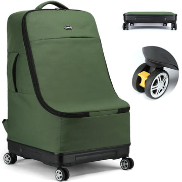 Tuguan Car Seat Travel Bag For Airplane With Spinner Wheels, Infant Car Seat Bags For Air Travel With Hard Bottom, Padded Car Se