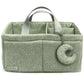 Orelle Boucl   Diaper Caddy Organizer with Matching Pouch & Moon Pendant | Teddy Portable Changing Table Organizer | Sage Green 