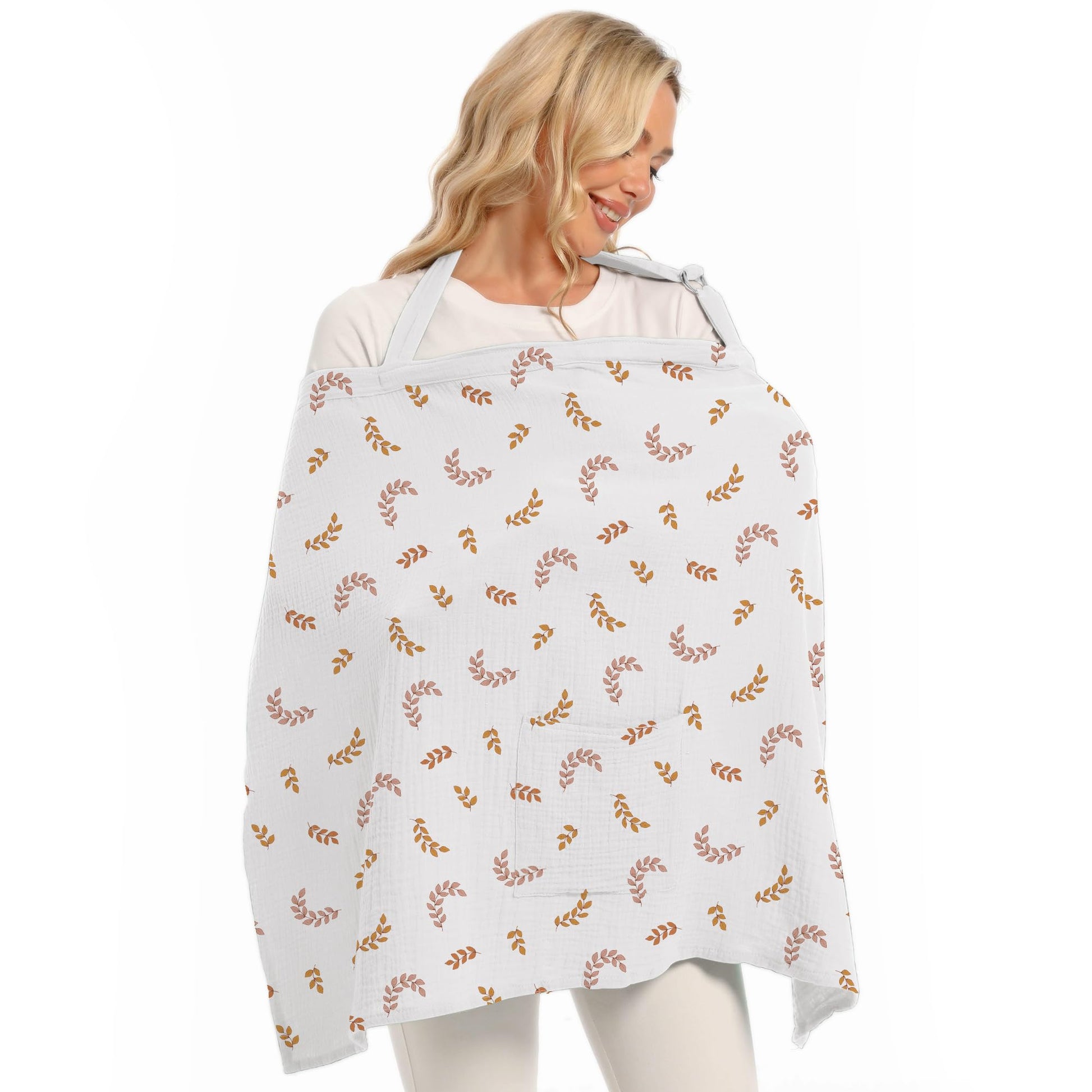 Wimst Muslin Nursing Cover Breastfeeding For Women, Soft And Breathable Breastfeeding Cover With Rigid Hoop For Nursing Apron (L