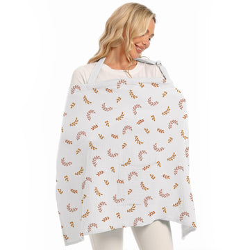 Wimst Muslin Nursing Cover Breastfeeding For Women, Soft And Breathable Breastfeeding Cover With Rigid Hoop For Nursing Apron (L