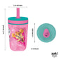 Zak Designs Kelso 15 oz Tumbler Set (Paw Patrol Skye & Everest) Leak-Proof Screw-On Lid with Straw Made of Durable Plastic and S