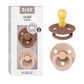 BIBS Pacifiers Colour Collection | Natural Rubber Baby Pacifier | Set of 2 BPA-Free Soothers | Made in Denmark | 6+ Months (Pack