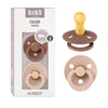 BIBS Pacifiers Colour Collection | Natural Rubber Baby Pacifier | Set of 2 BPA-Free Soothers | Made in Denmark | 6+ Months (Pack