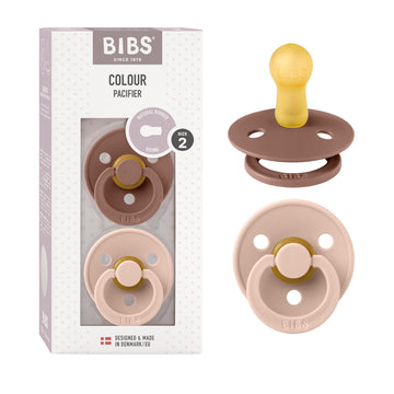 BIBS Pacifiers Colour Collection | Natural Rubber Baby Pacifier | Set of 2 BPA-Free Soothers | Made in Denmark | 6+ Months (Pack