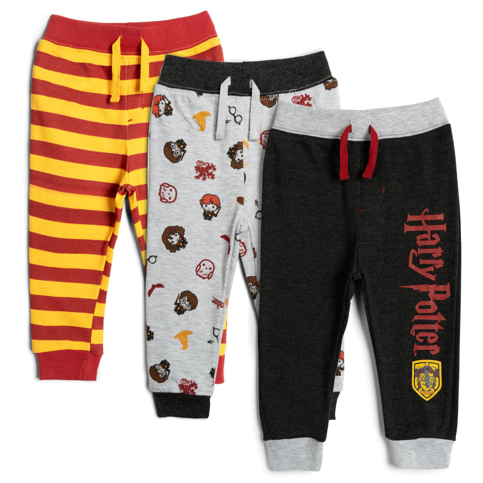 Harry Potter Newborn Baby Boys 3 Pack Jogger Pants Gryffindor 3-6 Months Multicolor