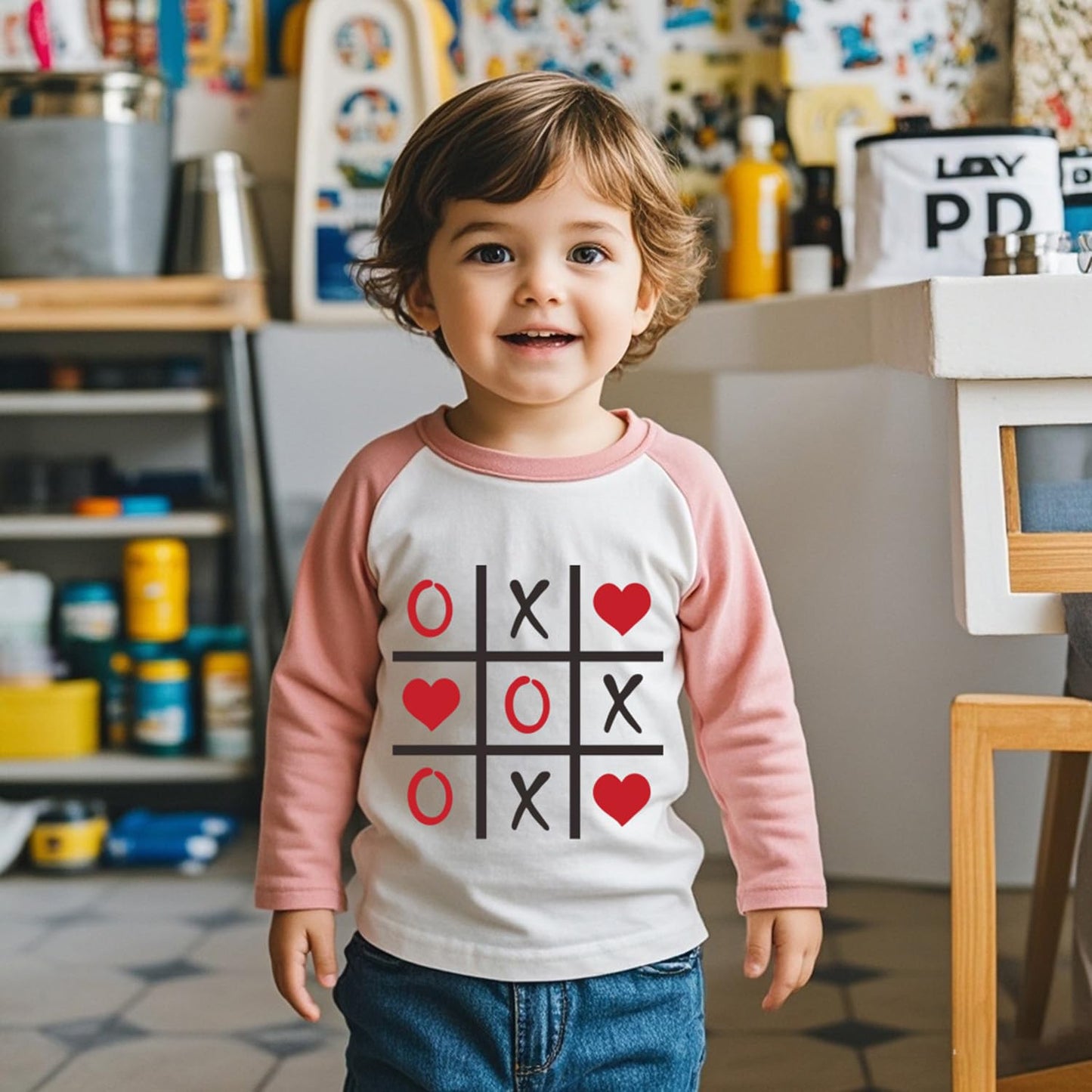 Boys Valentines Day Shirt Toddler Girls 2T Xo Xo Heart Long Sleeve Raglan Little Kids Shirts For Valentines Pink Tops