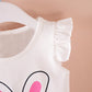 Mh-Lucky Baby Girl Clothes Outfits Short Sets 2 Pieces With T-Shirt + Short Pants (T-Red+White, 24 Months)