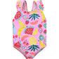 Kavkas Baby Girl Swimsuit Cute One Piece Bathing Suit With Sun Protection Ruffles Swimwear, 12 Months