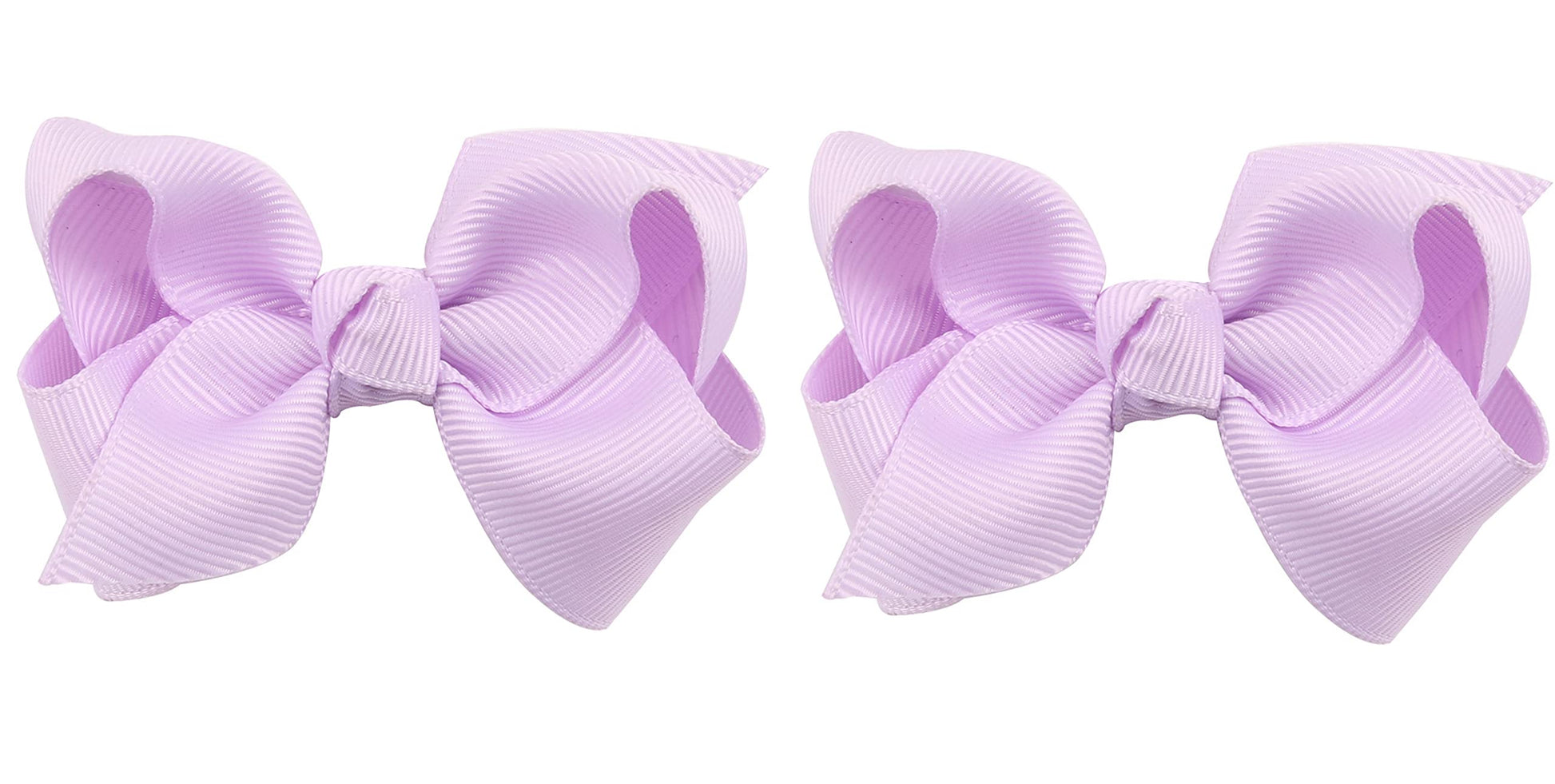 ZOONAI 3 Inch Baby Girl Hair Bows Boutique Hair Clip Teens Toddlers Hairpin Headwear - Set of 2 (Light Purple)