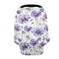 LedBack Floral Baby Car Seat Covers Carseat Canopy, Purple Daisy Breathable Breastfeeding Covers for Babies Boys and Girls