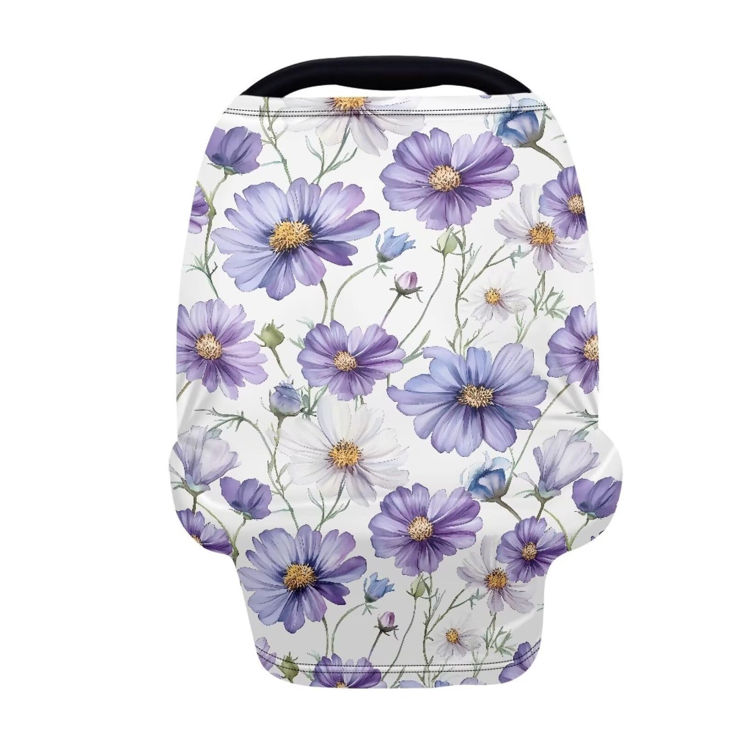LedBack Floral Baby Car Seat Covers Carseat Canopy, Purple Daisy Breathable Breastfeeding Covers for Babies Boys and Girls