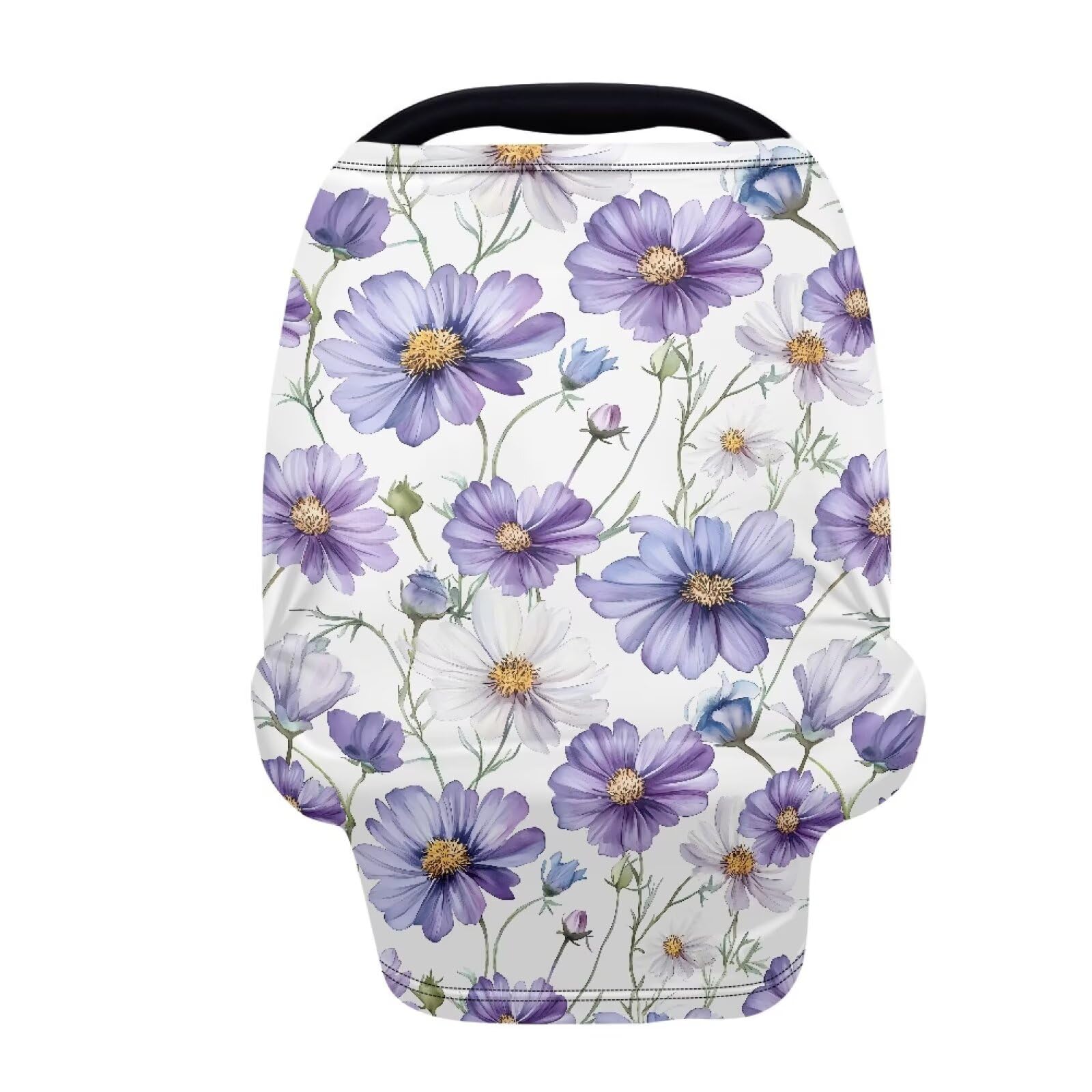 LedBack Floral Baby Car Seat Covers Carseat Canopy, Purple Daisy Breathable Breastfeeding Covers for Babies Boys and Girls