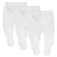 Honestbaby Unisex Baby 3-Pack Organic Cotton Footed Harem Pants, Bright White, Preemie Us