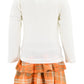 Unique Baby Girls Pumpkin Kisses Plaid 2 Piece Fall Thanksgiving Skirt Set (3T)
