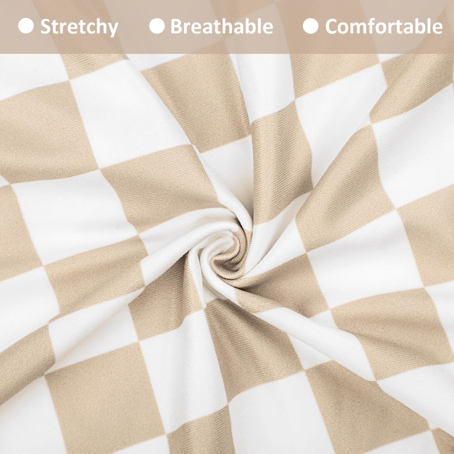 Dilimi Baby Lounger Cover For Boys And Girls, Removable Cover Ultra Soft Comfortable Lounger Slipcover, Light Brown Checkerboard