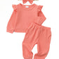 2T Baby Girl Clothes Top Pants Set Cotton Baby Girl Outfit Toddler Baby Girls' Clothing Cute Baby Girl Gifts Pink 3T Girls Cloth