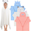 Moukeren 3 Pcs Hooded Towel For Kids 27.5 X 50 Inch Large Size Kids Bath Towel Kids Coral Fleece Soft Absorbent Blanket For Kid