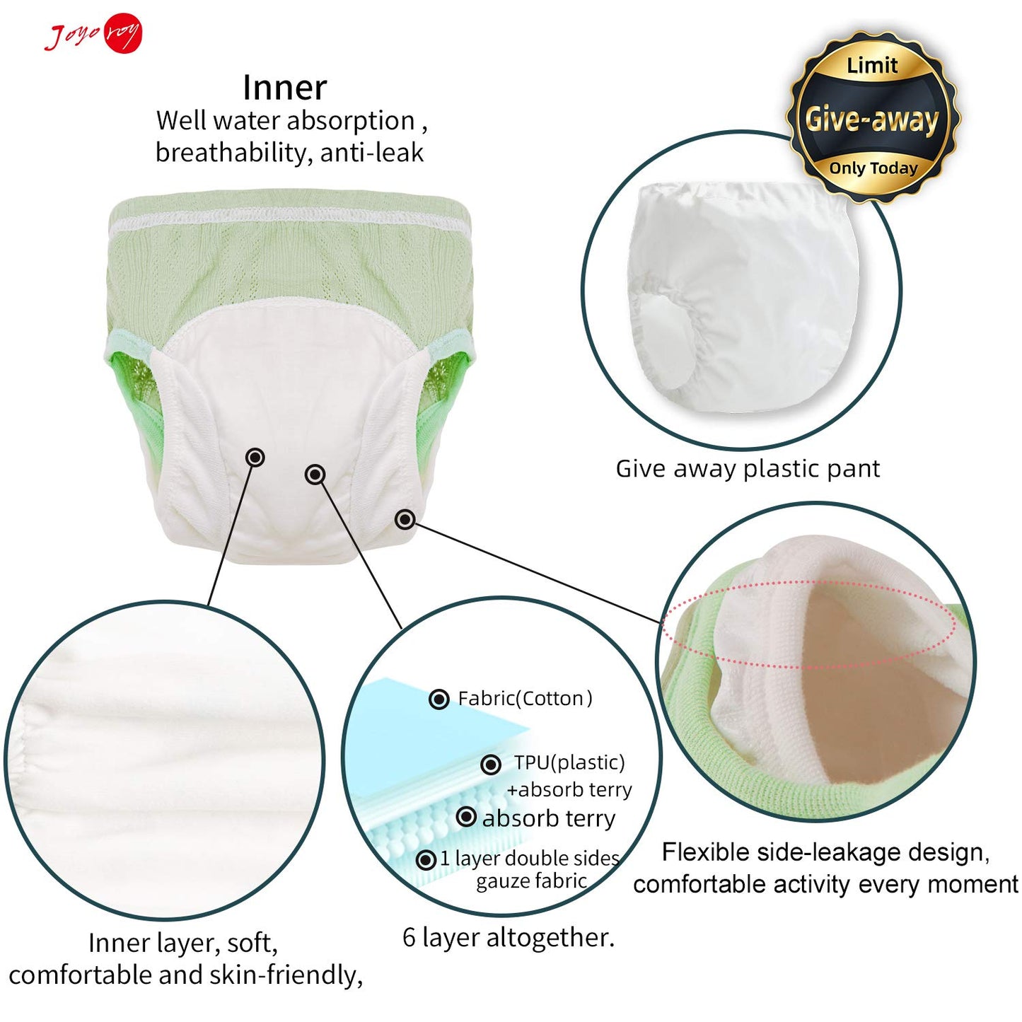 Joyo Roy 5Pcs Toddler Training Underwear 1T Boys Training Diapers 100% Cotton Toddler Training Pants Training Pants Boys Cotton