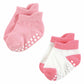 Hudson Baby Unisex Baby Non-Skid No-Show Socks, Pink Green, 6-12 Months