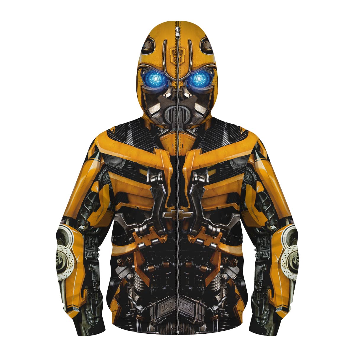 Plustrong Kids Boys Teen Full Zip Up Hoodie Halloween Cosplay Sweatshirts Jackets Costumes For Boys(Yellow Robot035,M(8T-10T)
