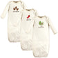 Touched By Nature Unisex Baby Organic Cotton Gowns, Guacamole, 0-6 Months Us