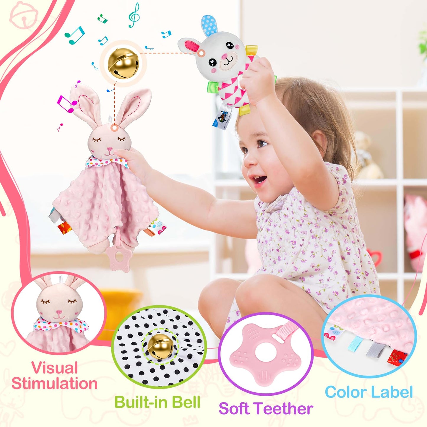 Baby Girl Gifts Newborn Gift Set, 10Pcs Quality & Cute Newborn Baby Essential Stuff New Baby Girl Gift Basket Set, Best Newborn