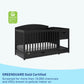 Stork Craft Graco Bellwood 5-In-1 Convertible Crib & Changer With Drawer (Black) - Greenguard Gold Certified, Full-Size Storage