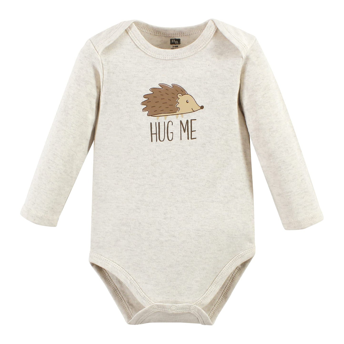 Hudson Baby Unisex Baby Cotton Long-Sleeve Bodysuits, Hedgehog, 9-12 Months