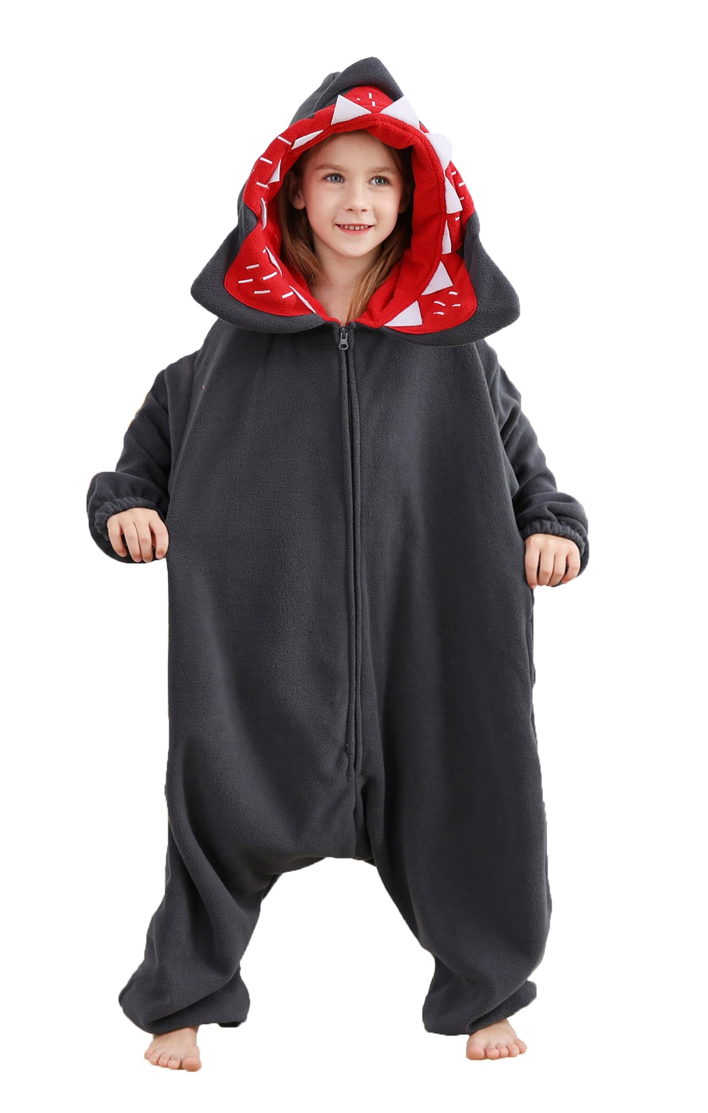 Atoz Onesie For Kids, Animal Pajamas Halloween Cosplay Costume For Girls Boys, Grey 4-5T