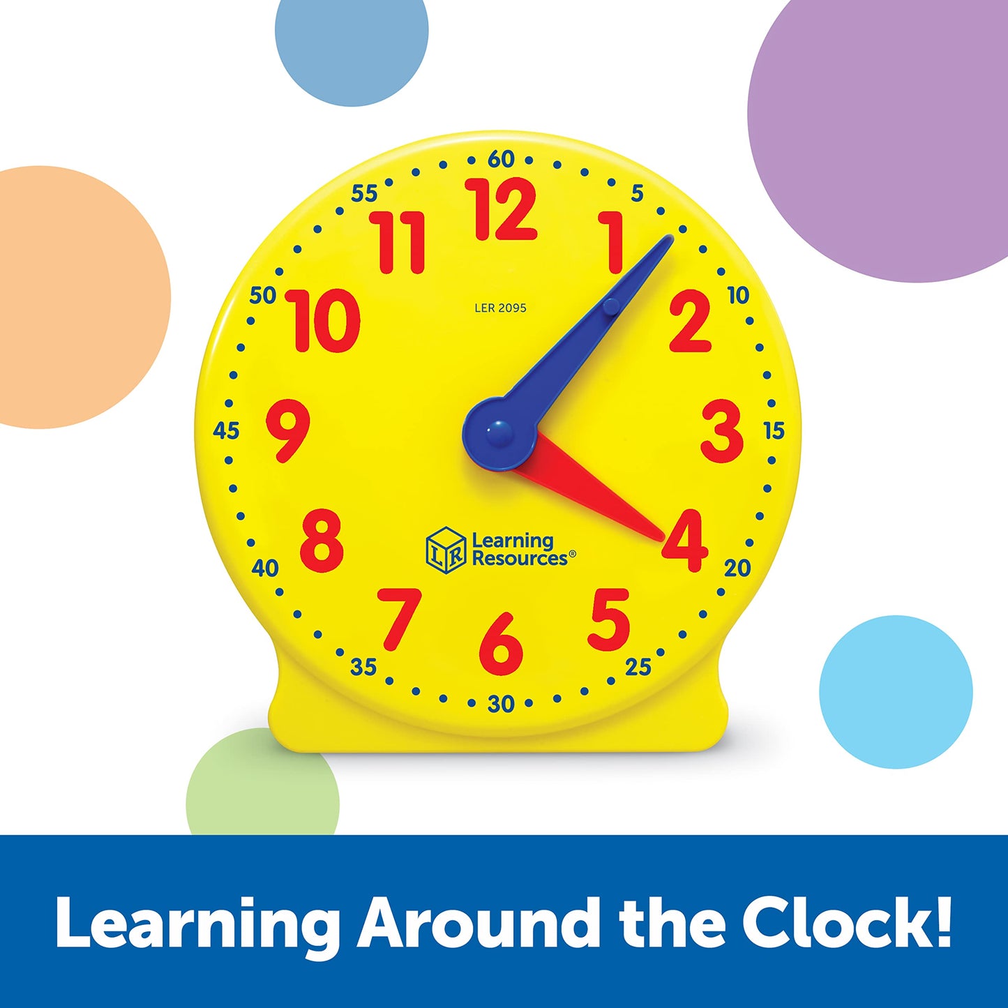 Learning Resources Big Time Student Clock, Teaching & Demonstration Clock, Develops Time and Early Math Skills, Ages 5+, Clock f