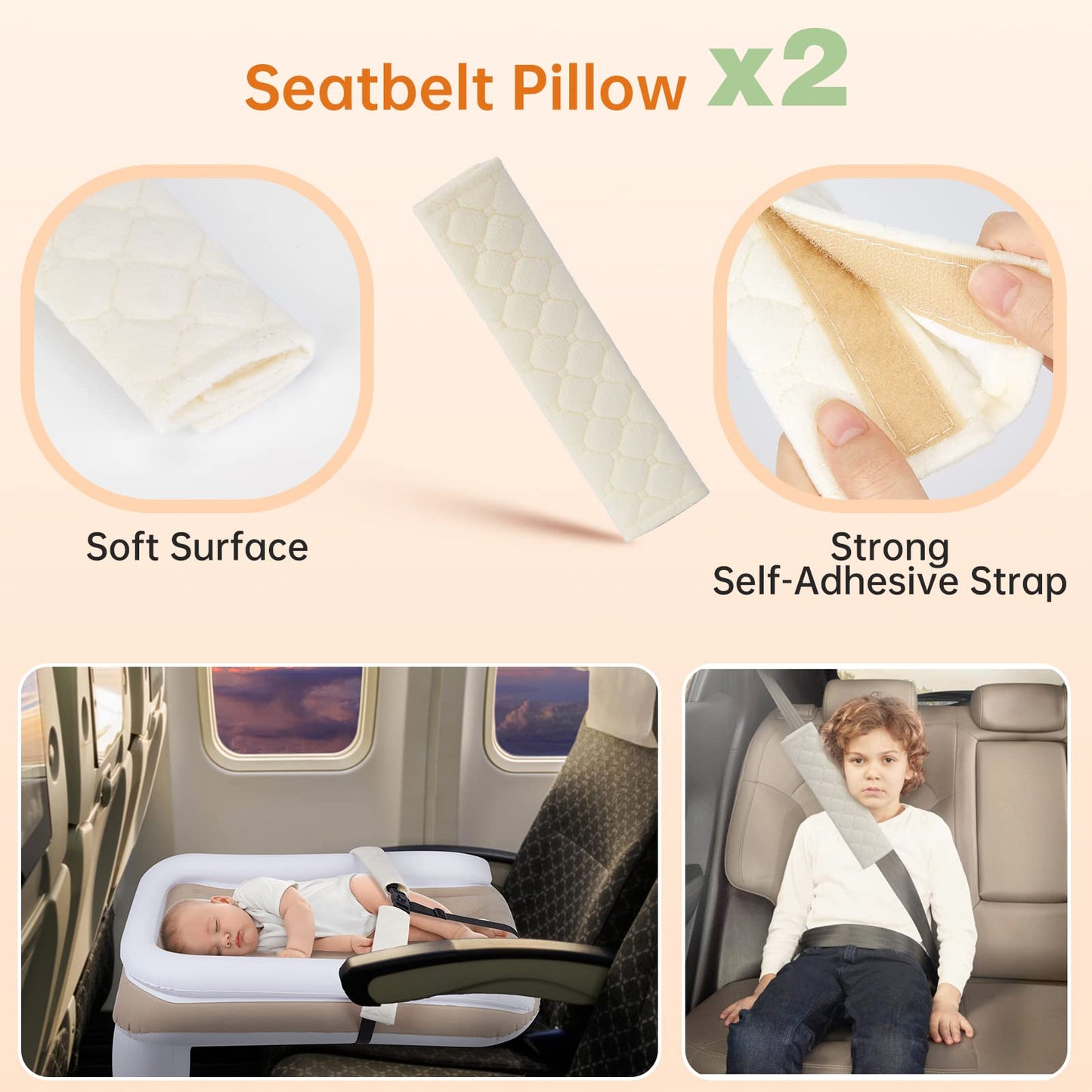 Pahtto Inflatable Airplane Bed For Kids, Portable Toddlers Airplane Blow Up Bed For Travel, Baby Airplane Mattress With Hand Pum