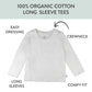 Honestbaby Organic Cotton Long Sleeve T-Shirts Infant Unisex 5-Pack Bright White 18 Months