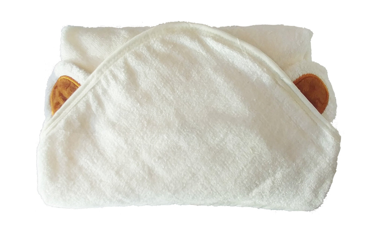 byLora Soft Towels for Baby, Antibacterial & Hypoallergenic Baby Bamboo Towel and 2 Washcloths Set, Brown Bear Ears, Large