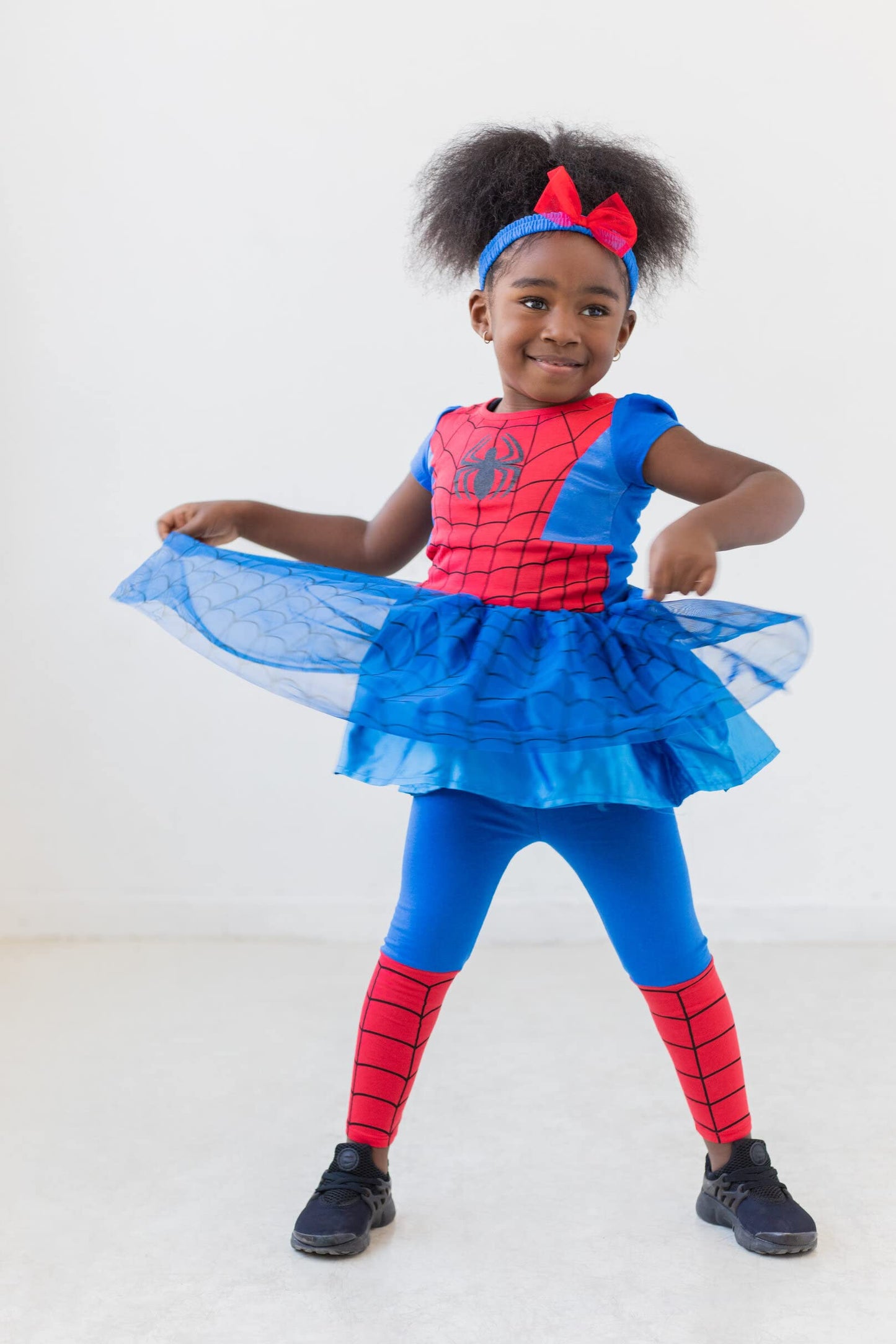 Marvel Spider-Man Toddler Girls Tulle Cosplay Dress Leggings And Headband 3 Piece 5T
