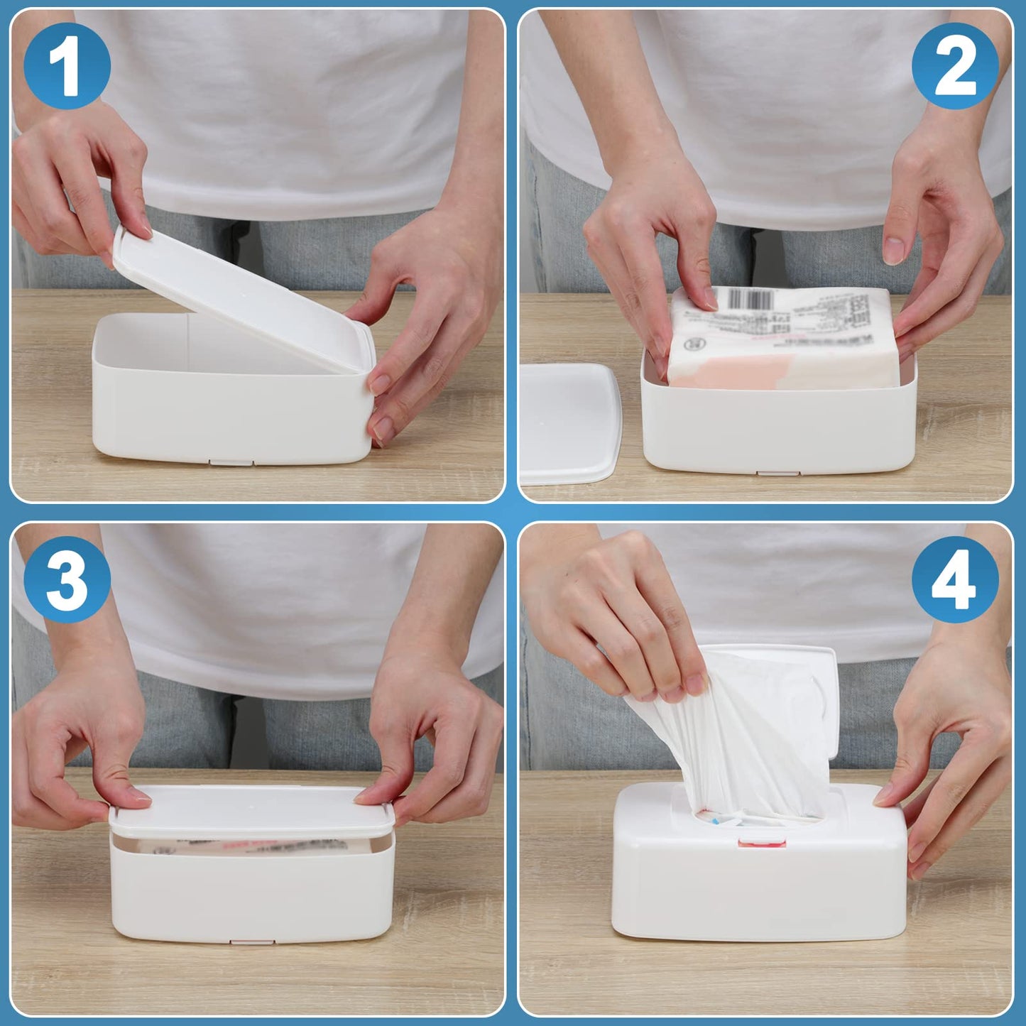2 Pack Wipes Dispenser, Small Wipes Case With Lid, Wet And Dry Tissue Box, Dustproof Wipe Container With Sealing Design, Keeps W